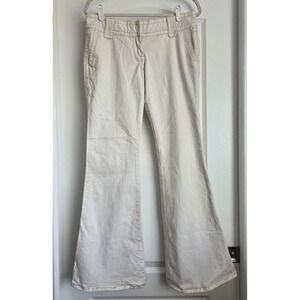 Lila Vintage‎ Cream Bell Bottom Bootcut Low Rise Embroidered Pockets Pants Sz 10